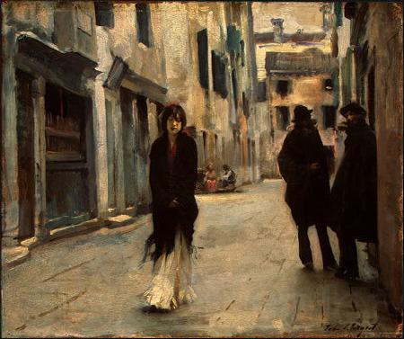 John Singer Sargent Sargent Street in Venice Norge oil painting art